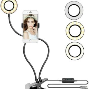 LED-Ringleuchte / Videoleuchte mit USB - 3 Lichtmodi - dimmbar