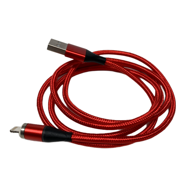 Magnetisches USB-Kabel (1M/rot) - USB-C oder iPhone Lightning