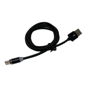 Magnetisches USB-Kabel (1M/schwarz) - USB-C oder iPhone Lightning